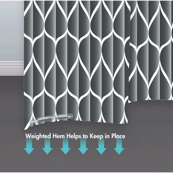 Dark Grey Fabric 72 x 72 Inch Cloth Shower Curtain Waterproof Design and Poly... - Picture 4 of 7